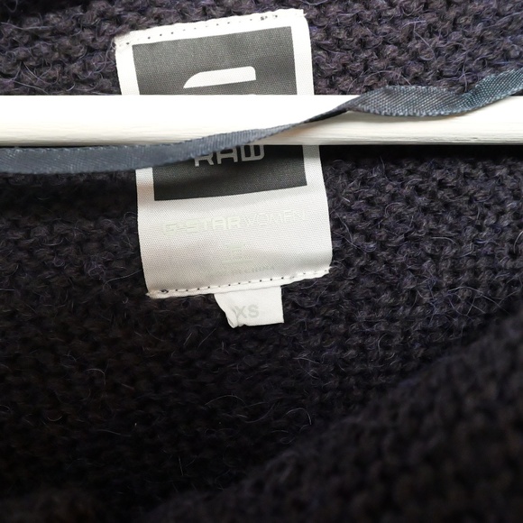 G-STAR RAW Mono Poncho KNIT S/LESS Womens X SMALL Loose Jacket, Navy - Picture 10 of 12